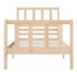 Estructura de cama individual pequeña madera maciza 75x190