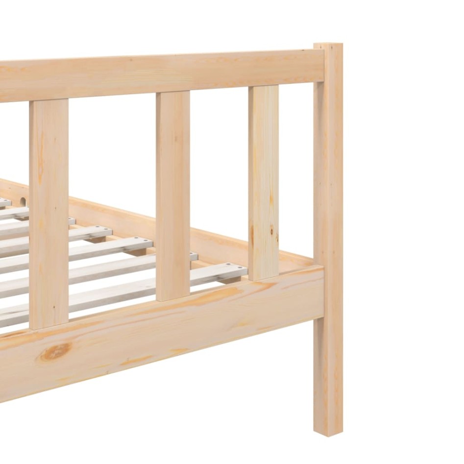 Estructura de cama individual pequeña madera maciza 75x190