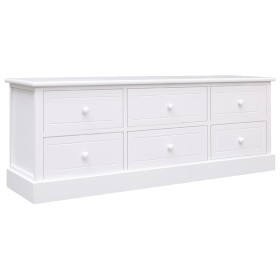 Mueble para TV madera maciza de paulownia blanco 108x30x40