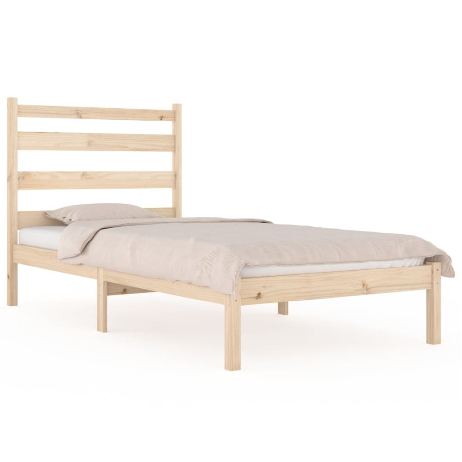 Estructura de cama de madera maciza de pino 90x200