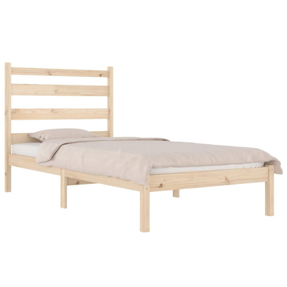 Estructura de cama de madera maciza de pino 90x200