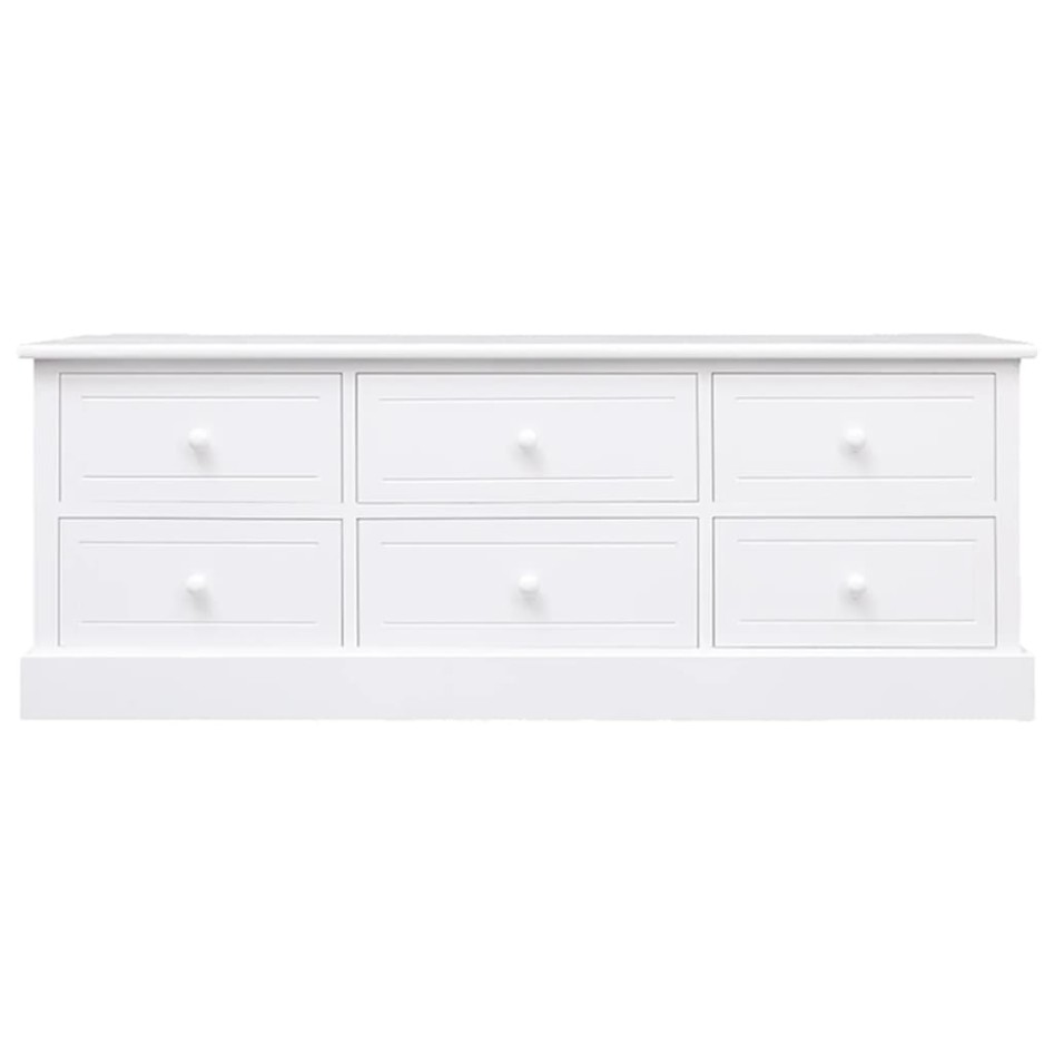 Mueble para TV madera maciza de paulownia blanco 108x30x40