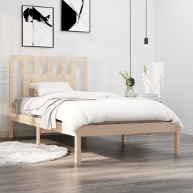 Estructura de cama de madera maciza de pino 90x200