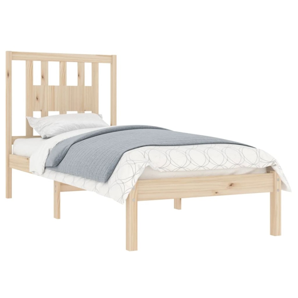 Estructura de cama de madera maciza de pino 90x200