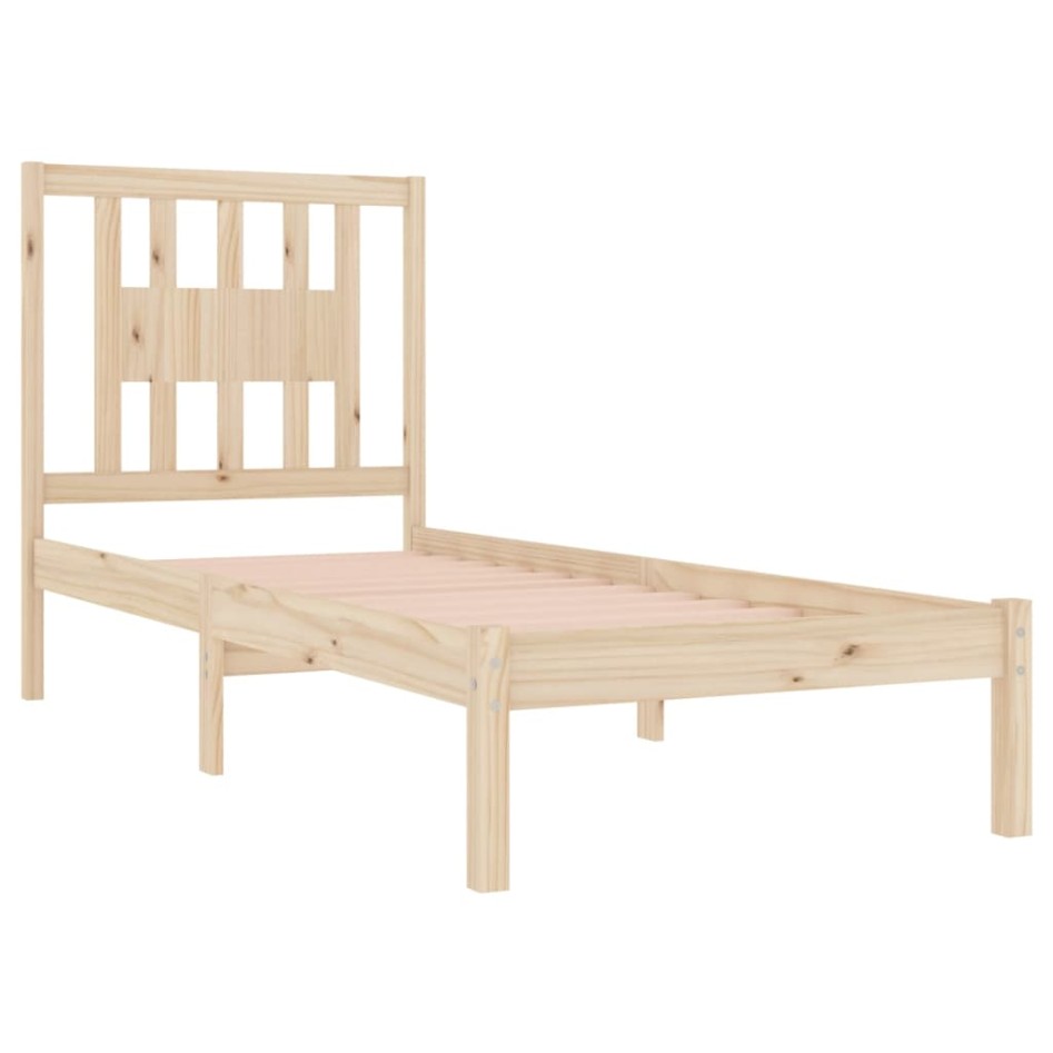 Estructura de cama de madera maciza de pino 90x200