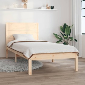 Estructura de cama sin colchón madera maciza de pino 90x200