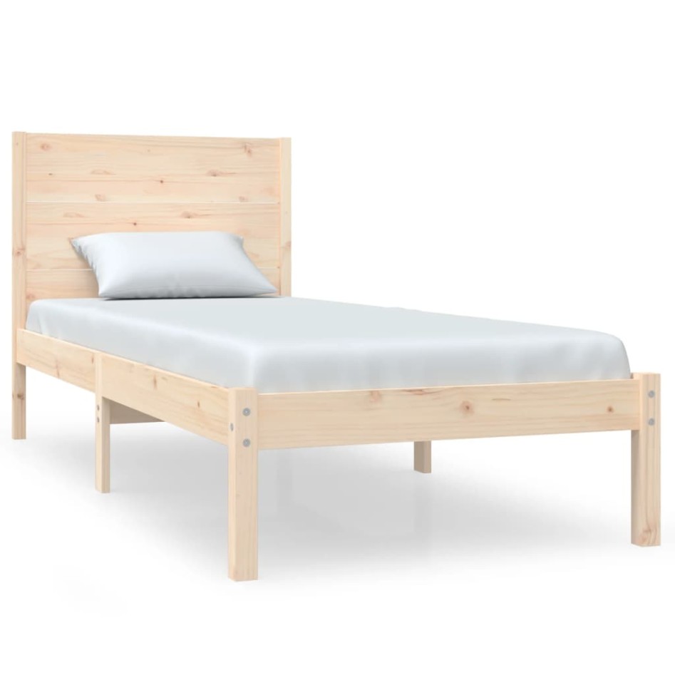 Estructura de cama sin colchón madera maciza de pino 90x200