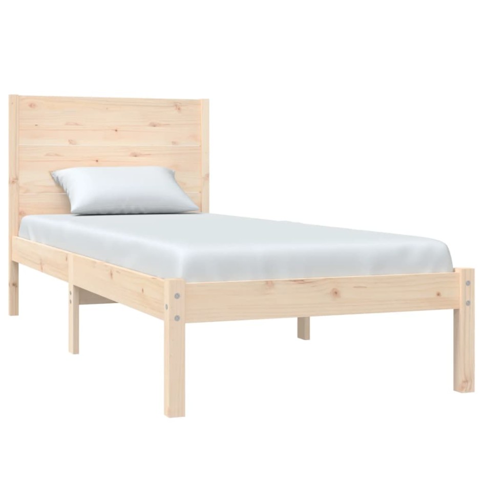 Estructura de cama sin colchón madera maciza de pino 90x200