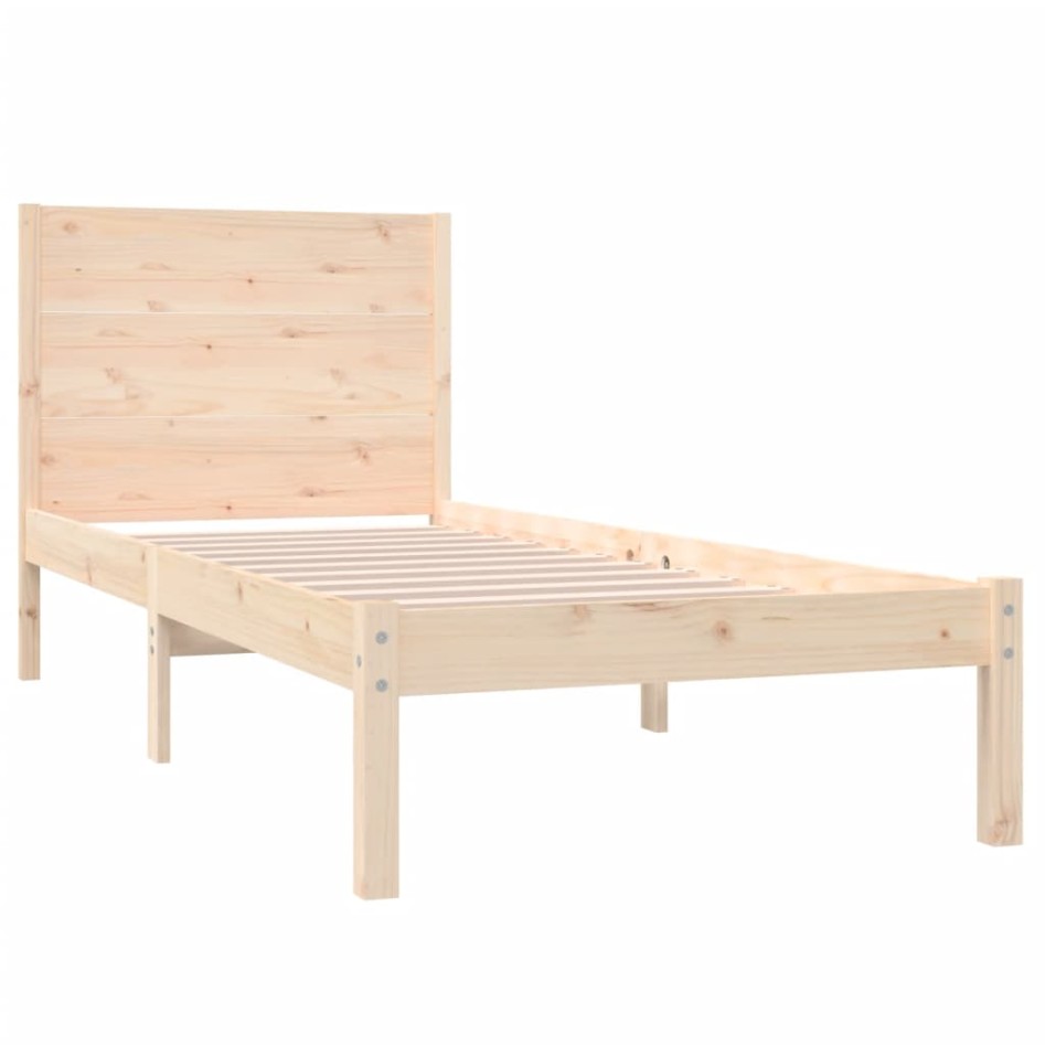 Estructura de cama sin colchón madera maciza de pino 90x200