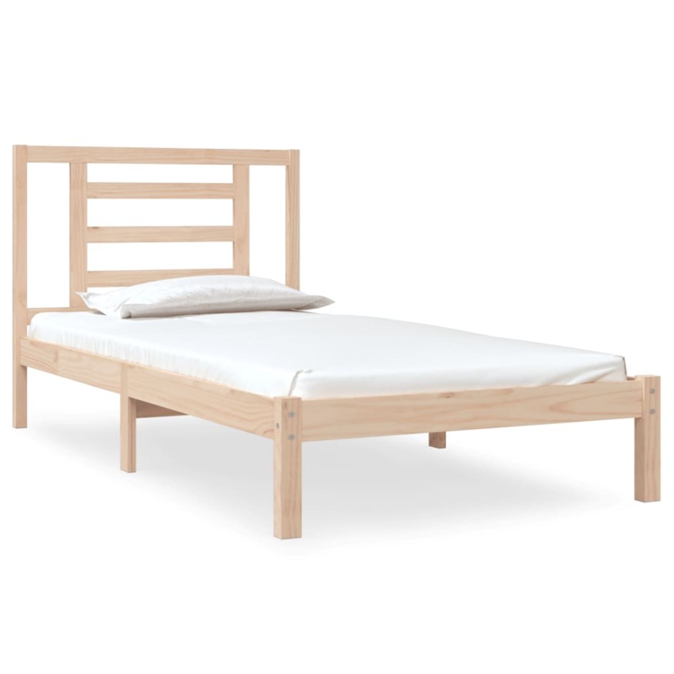 Estructura de cama sin colchón madera maciza de pino 90x190