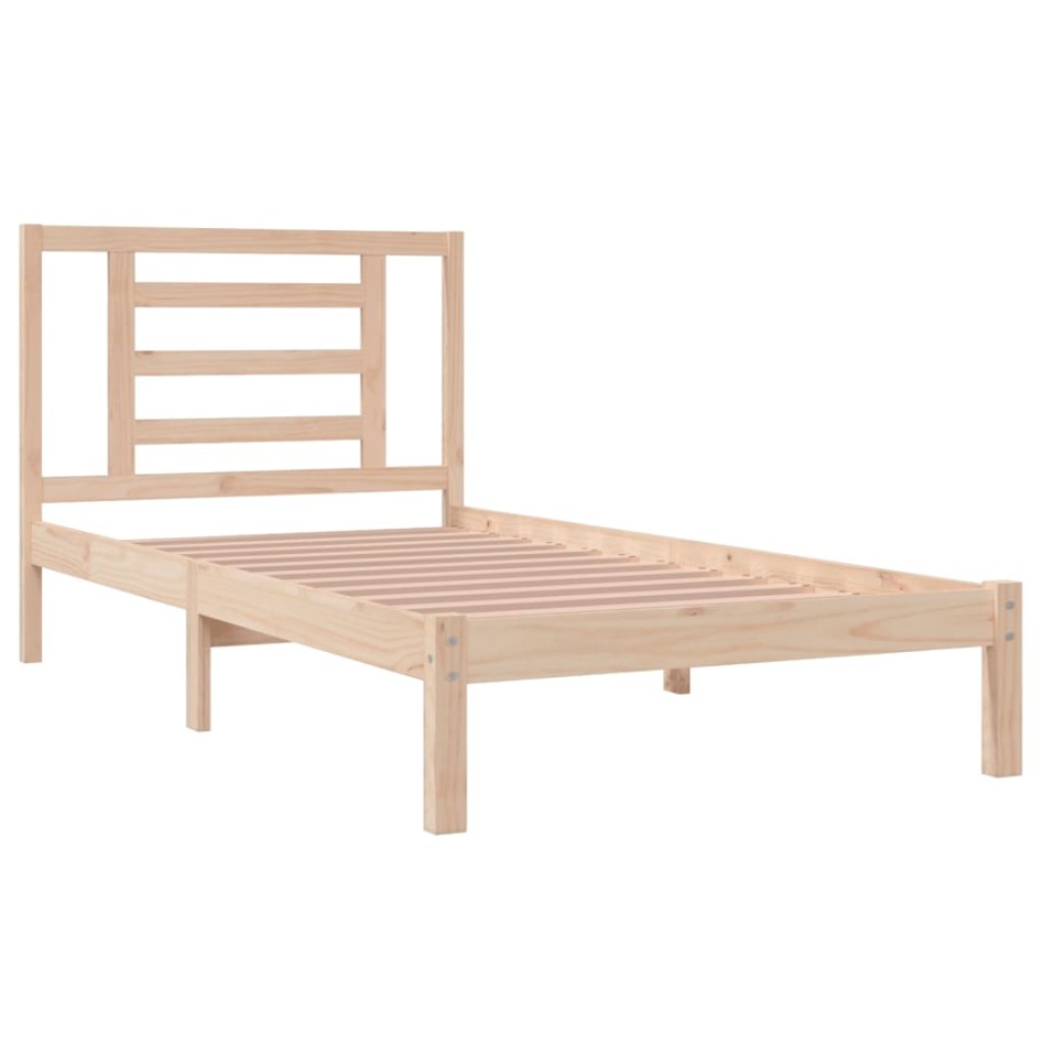 Estructura de cama sin colchón madera maciza de pino 90x190