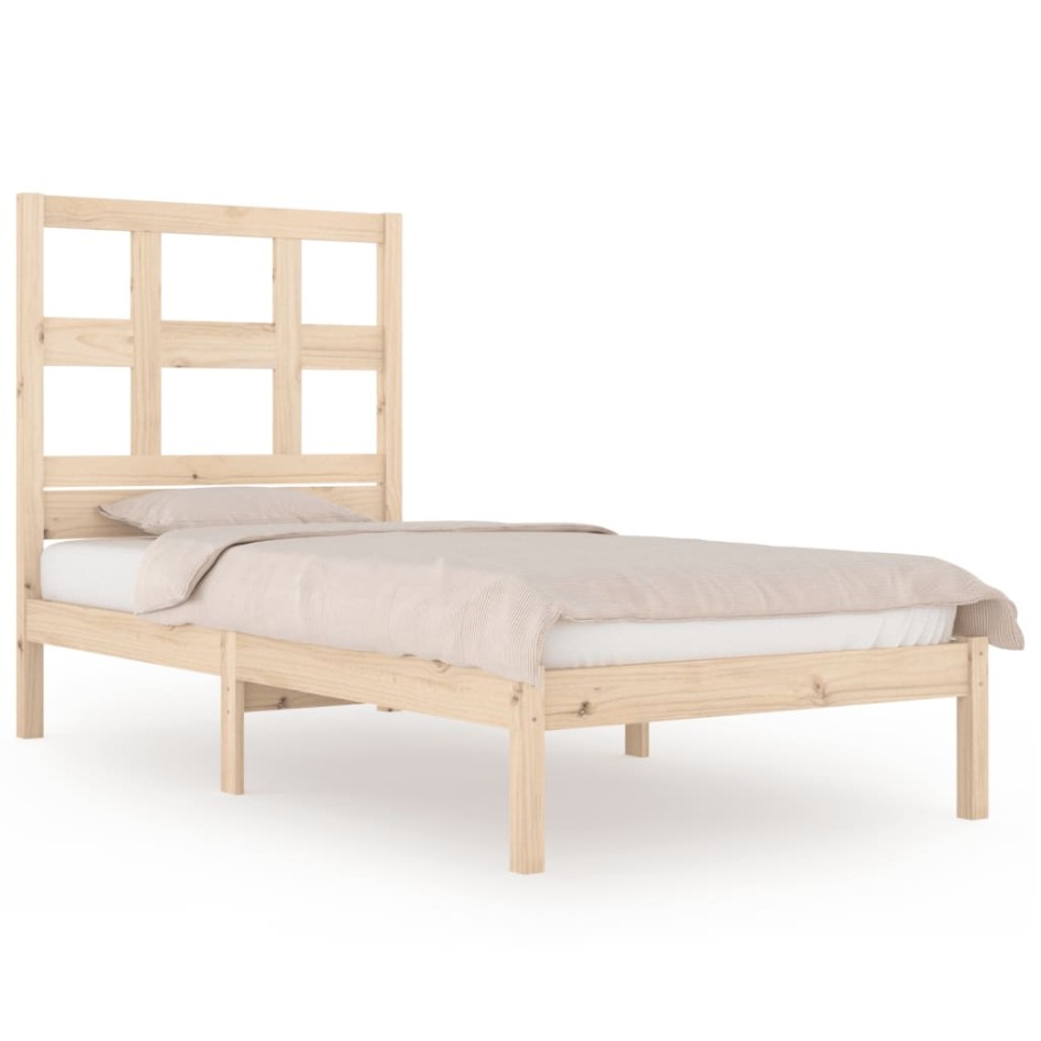 Estructura de cama sin colchón madera maciza de pino 90x190