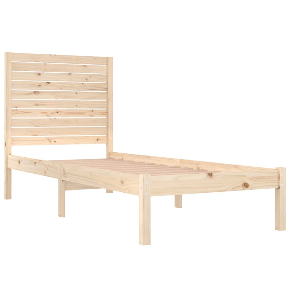 Estructura de cama madera maciza 90x190