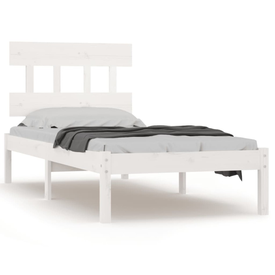 Estructura de cama madera maciza de pino blanca 90x200