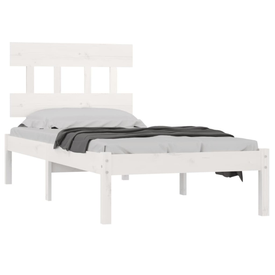 Estructura de cama madera maciza de pino blanca 90x200