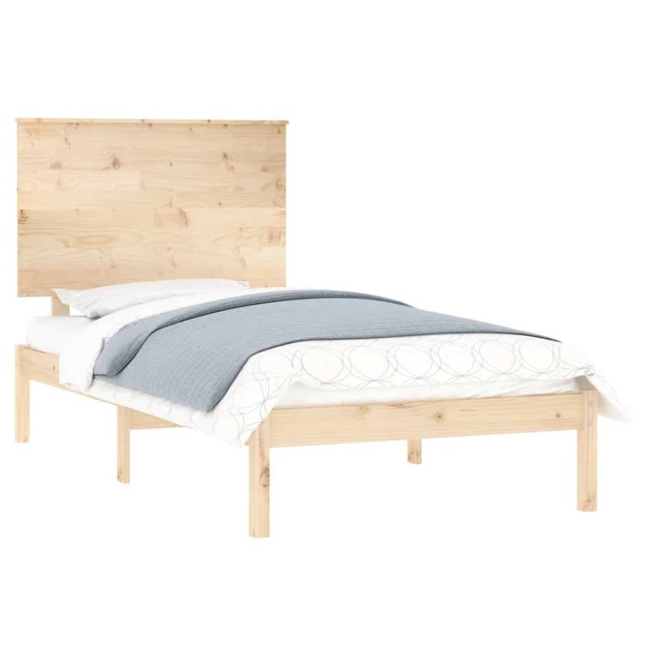Estructura de cama sin colchón madera maciza de pino 100x200