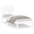 Estructura de cama individual de madera maciza blanco 90x190