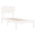 Estructura de cama individual de madera maciza blanco 90x190