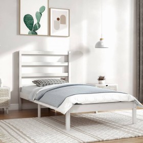 Estructura de cama sin colchón madera de pino blanca 90x200