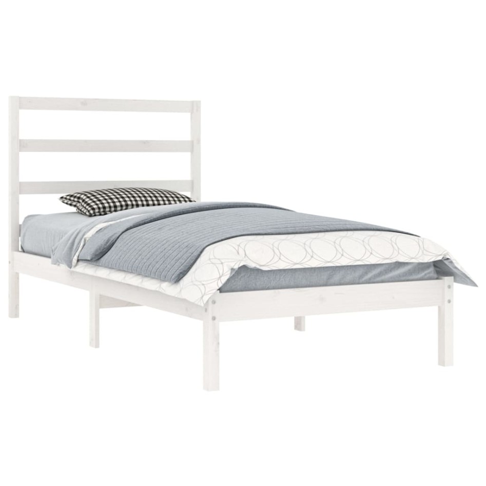 Estructura de cama sin colchón madera de pino blanca 90x200