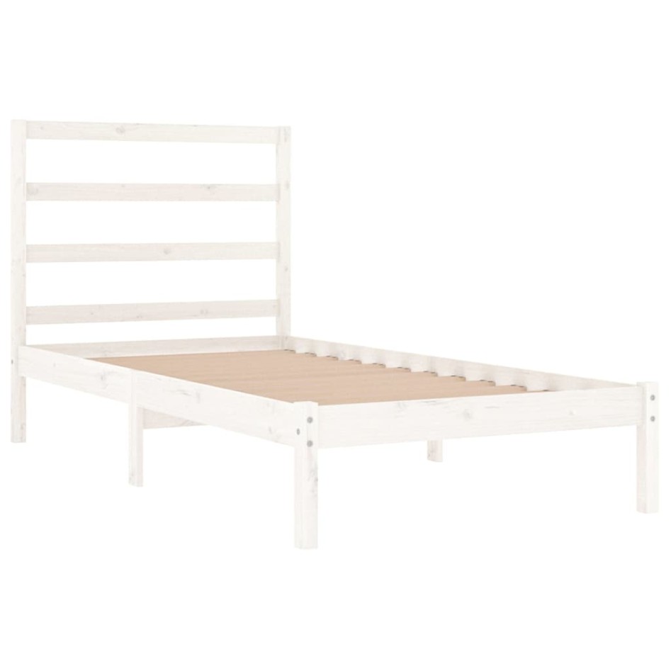 Estructura de cama sin colchón madera de pino blanca 90x200