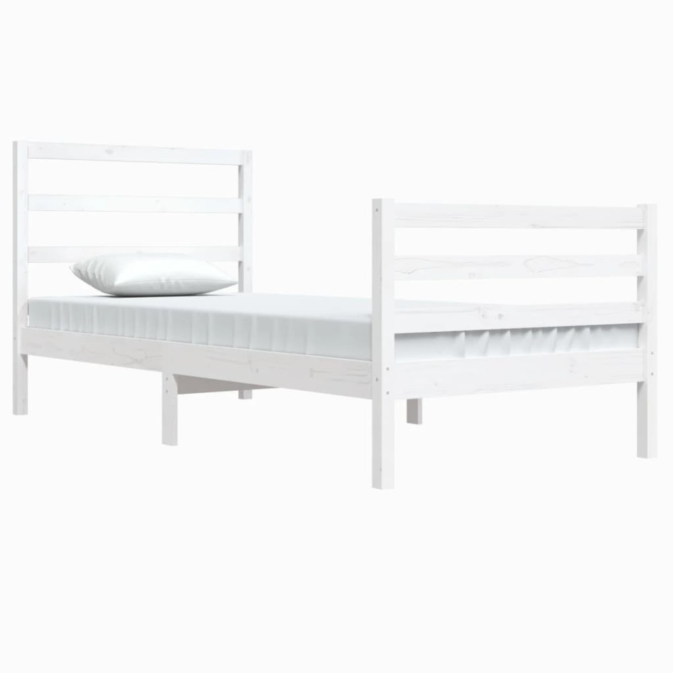 Estructura de cama sin colchón madera de pino blanca 90x200