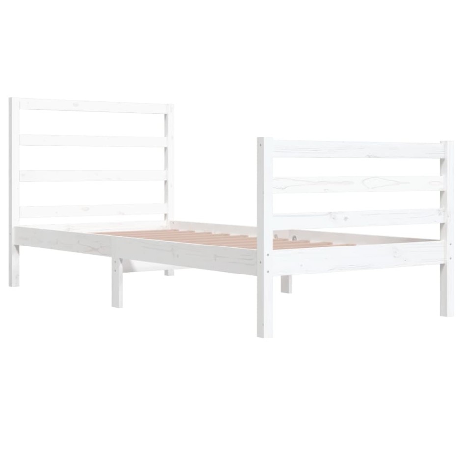 Estructura de cama sin colchón madera de pino blanca 90x200