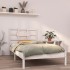 Estructura de cama individual madera maciza blanco 90x190