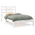 Estructura de cama individual madera maciza blanco 90x190