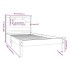 Estructura de cama individual madera maciza blanco 90x190