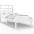Estructura de cama sin colchón madera maciza blanco 90x200