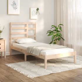 Estructura cama individual sin colchón madera maciza 75x190