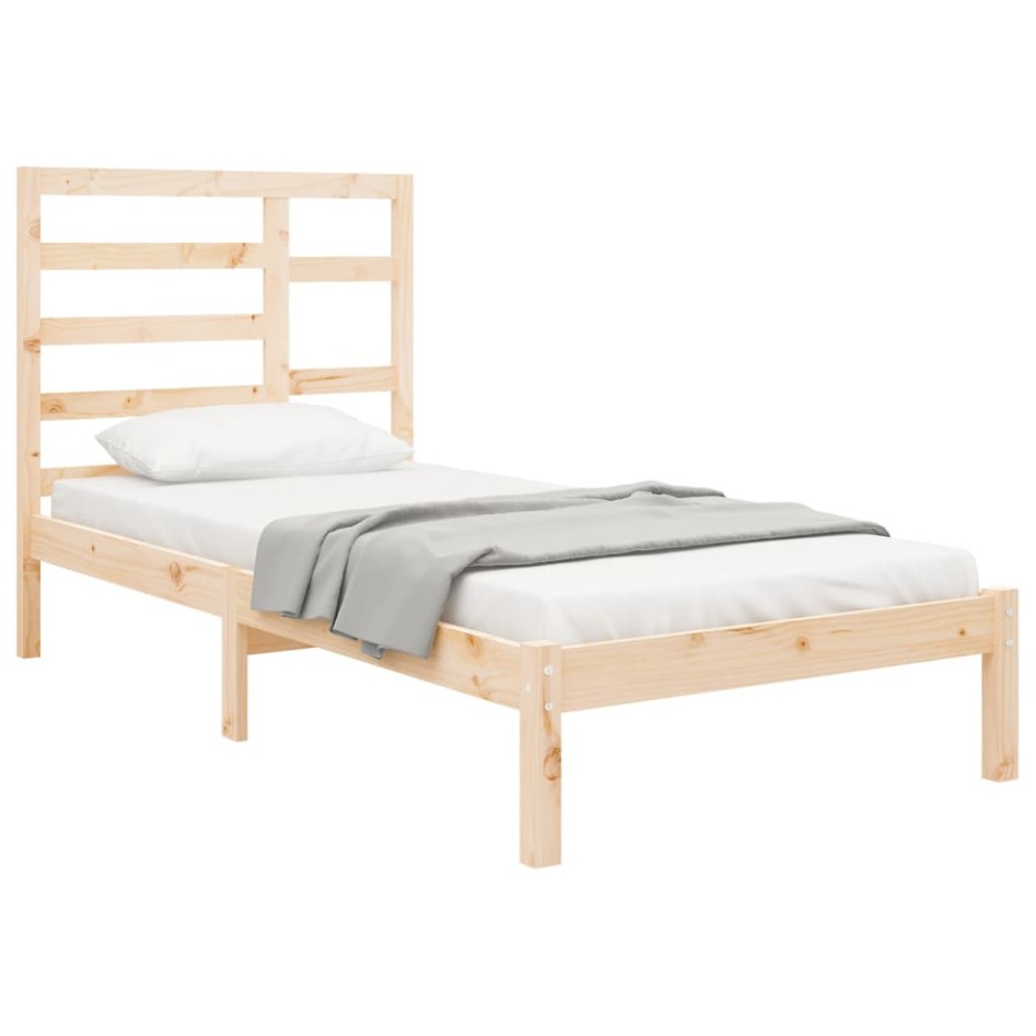 Estructura cama individual sin colchón madera maciza 75x190