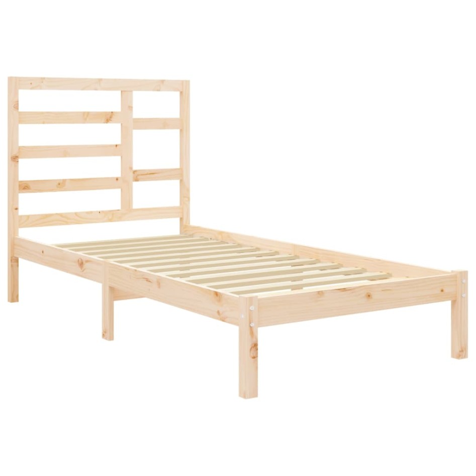 Estructura cama individual sin colchón madera maciza 75x190