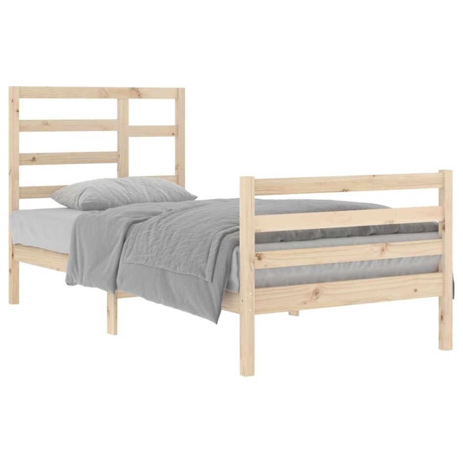 Estructura de cama sin colchón madera maciza 90x200