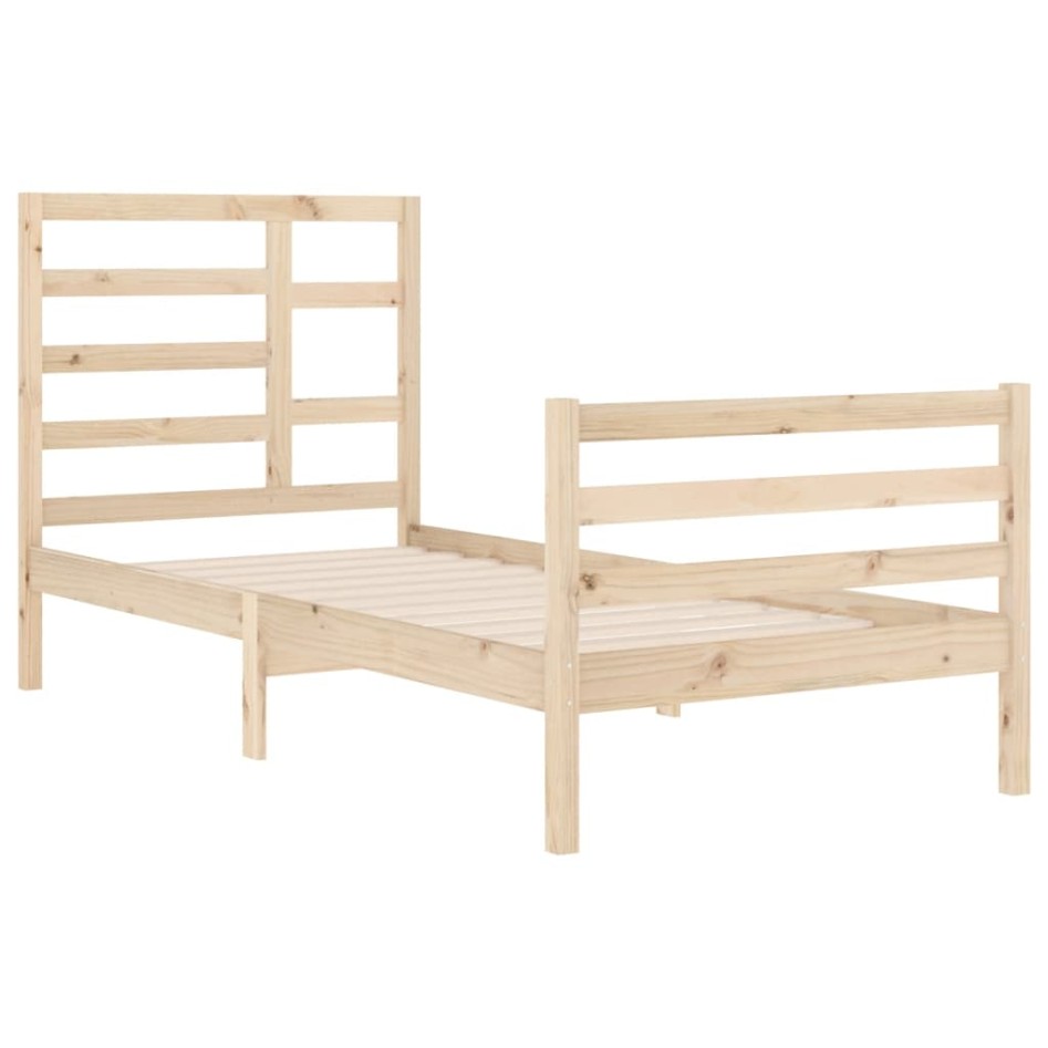 Estructura de cama sin colchón madera maciza 90x200
