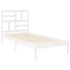 Estructura de cama individual madera maciza blanco 90x190