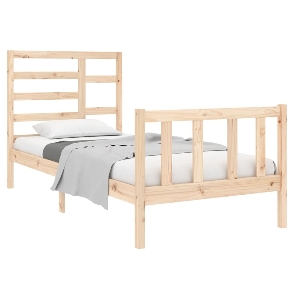 Estructura de cama madera maciza 75x190