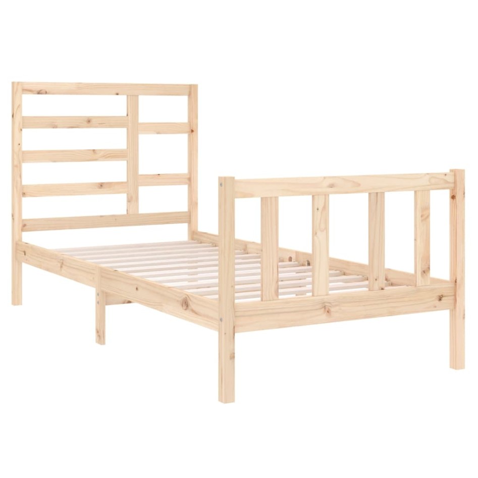 Estructura de cama madera maciza 75x190