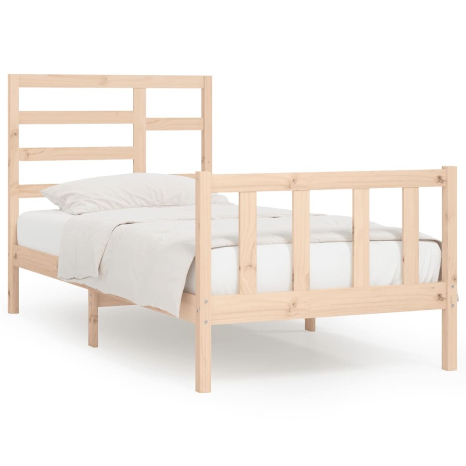Estructura de cama sin colchón madera maciza de pino 90x200