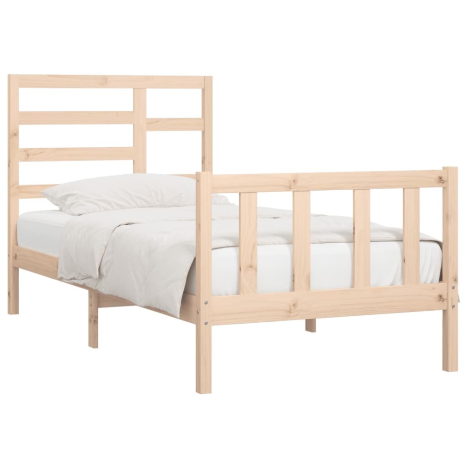 Estructura de cama sin colchón madera maciza de pino 90x200