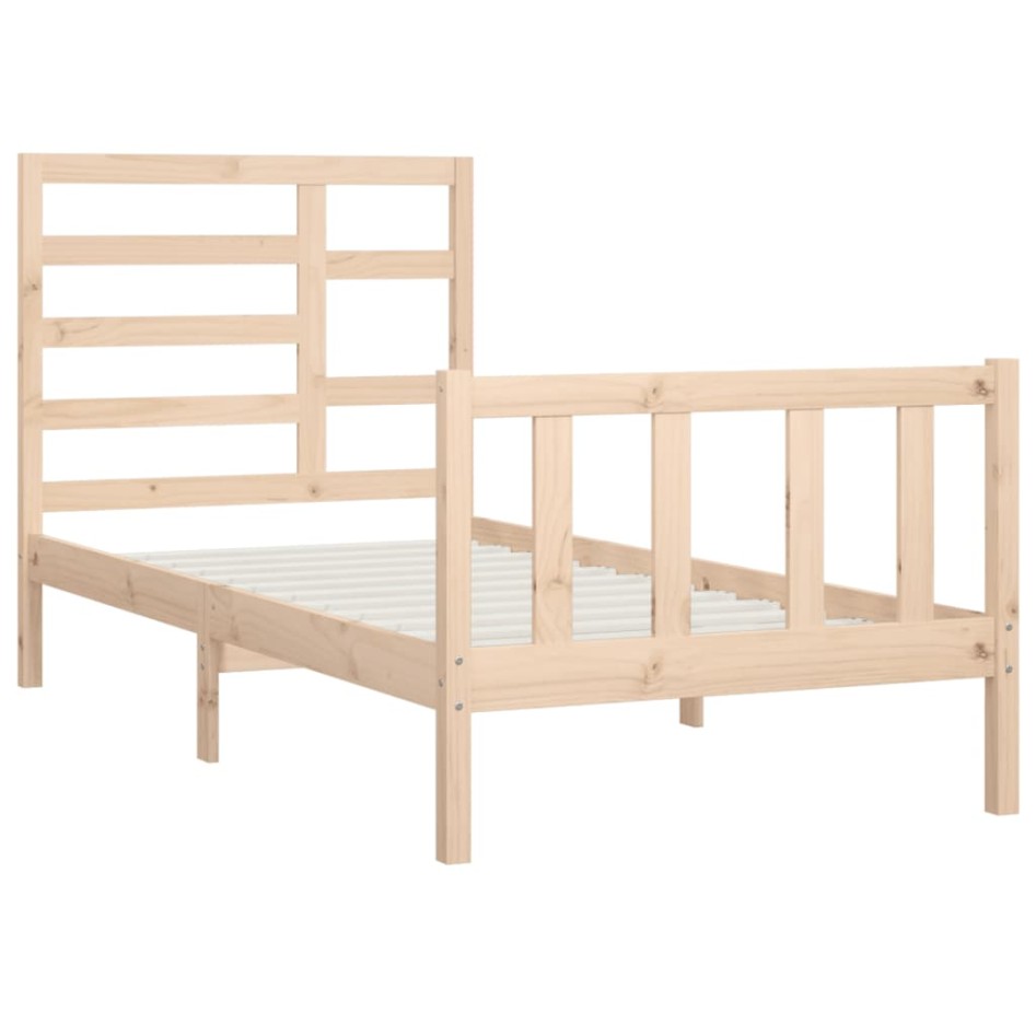 Estructura de cama sin colchón madera maciza de pino 90x200