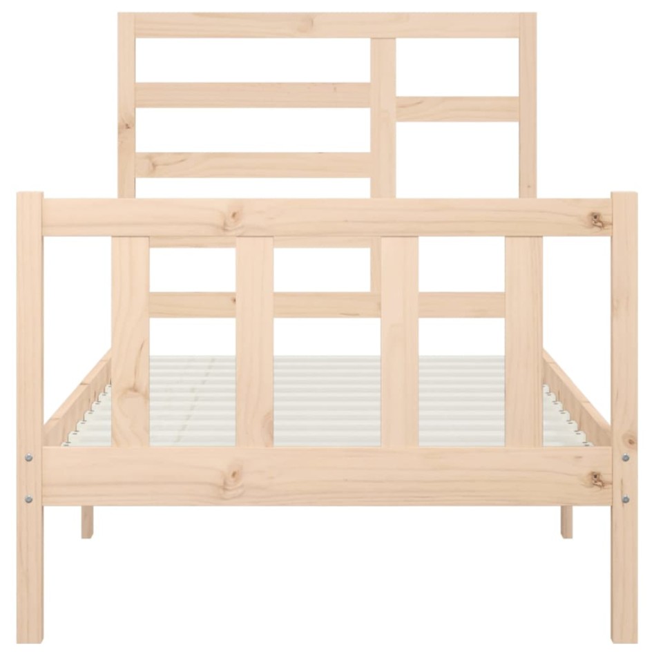 Estructura de cama sin colchón madera maciza de pino 90x200