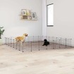 Jaula para mascotas de 28 paneles puerta acero negro 35x35 cm
