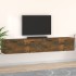 Armarios pared 2 uds contrachapada roble ahumado 100x36,5x35
