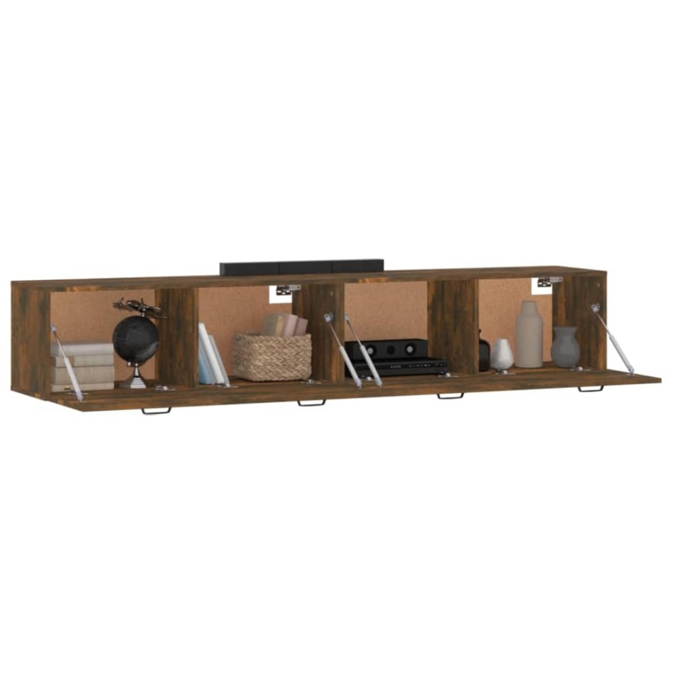 Armarios pared 2 uds contrachapada roble ahumado 100x36,5x35