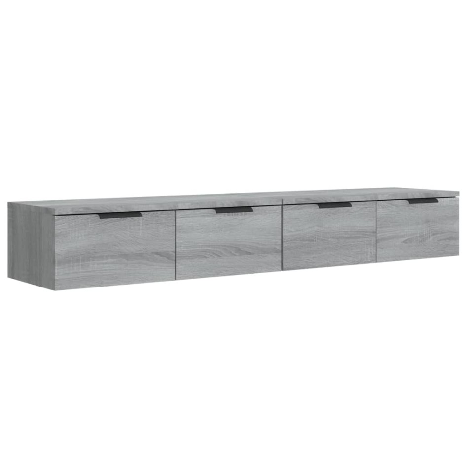 Armarios de pared 2 uds contrachapada gris Sonoma 68x30x20
