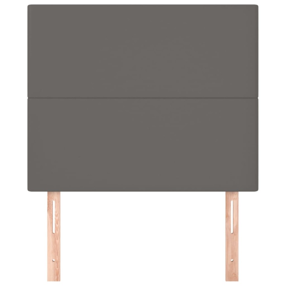 Cabeceros 2 unidades de cuero sintético gris