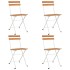 Sillas cafetería plegables 4 uds acero y madera maciza
