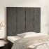 Cabeceros 2 unidades de terciopelo gris oscuro 80x5x78/88